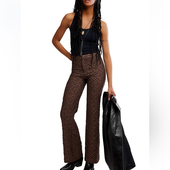 NWT Free People Runaway Floral Flare Pants 10 Style#: OB2316561